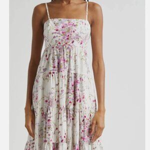 NWOT Cinq à Sept Gavin Midsummer Bloom Tiered Cotton Blend Dress 8 MSRP 325